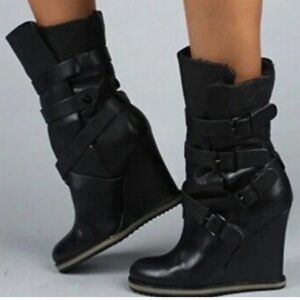 Women's Sam Edelman Teresa Black Wedge Boots